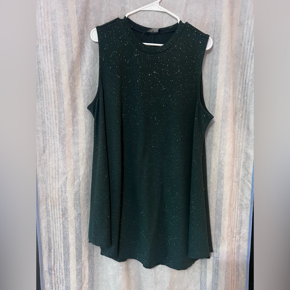 Lane Bryant Dark Green Speckled Top